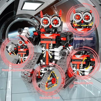 STEM Robot Building Kit for Boys 6-12, APP & Remote Control RC Toy for Kids Science LearningDIY Educational Gift Set for Age 6 7 8 9 10 11 12+ Boys & Girls - color: Red