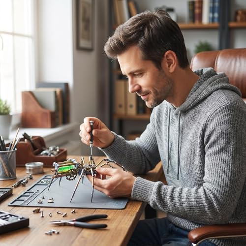3D Metal Puzzles for Adults Teens-160+Pcs-Mechanical Spider Bee Insect Models-3 Hours to Build-Ideal for Birthday Gifts and Decorations(Mechanical Spider F) - style: Mechanical Spider F