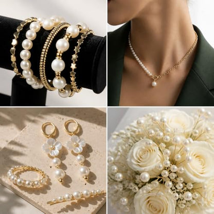 Pearl Beads for Bracelets Making, Bracelet Making Kit for Adults