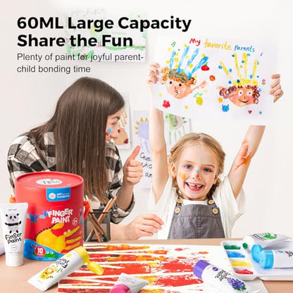 Jar Melo Washable Finger Paints for Toddlers, 10 Colors - style: 10 Colors