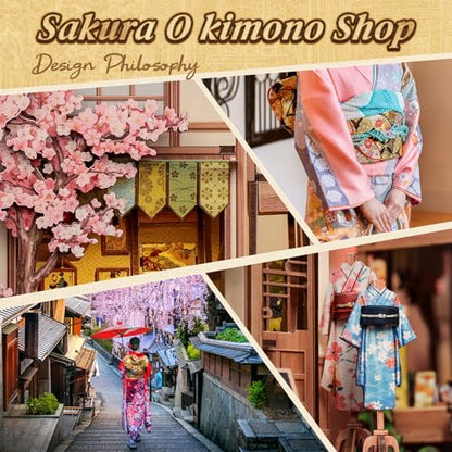 Cutefun Book Nook Kit - DIY Miniature Dollhouse Kit for Adults and Teens - color: Sakura Kimono Shop