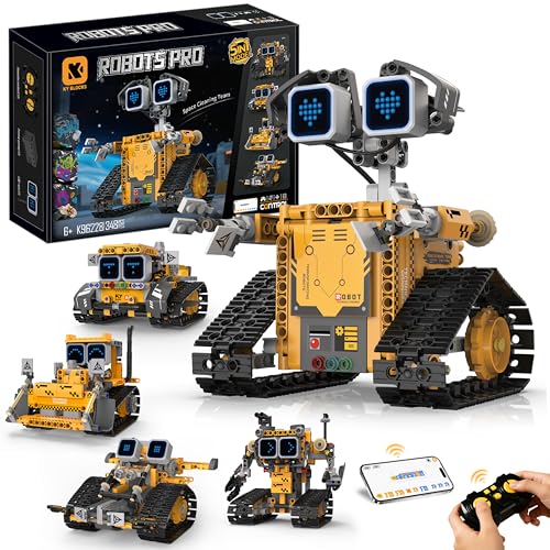 STEM Robot Kit for Kids 6-12, 5-in-1 Coding Building Robot Toy with App - size: K96228