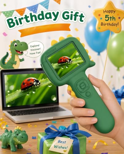 Microscope Camera for Kids Gifts Toys- Handheld Pocket Microscope Autofocus - color: Green