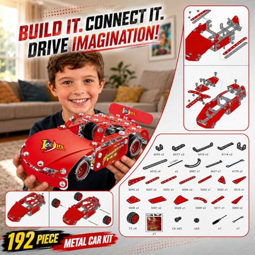 Metal Model Car Kit, Racing Car - color: Red