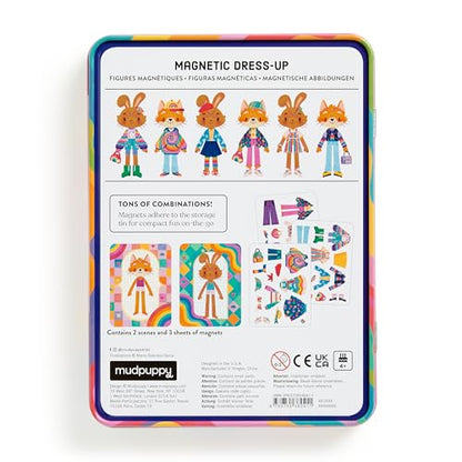 Mudpuppy - Rainbow Fashion Magnetic Tin Play Set for Kids