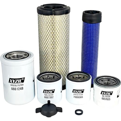 XYZIL Maintenance Filter Kit 6987876 Compatible with Bobcat Compact Excavator E26 w/ V1505 Engine TA040-93230 6667352 6661248 6657635 7009365 Outer Inner Air Hydraulic Engine Oil Fuel Water Separator