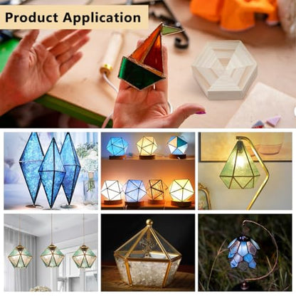 BENECREAT Hexagon Stained Glass Jig, 3D Glass Soldering Jig Wood Soldering Tool with Sturdy Construction for Precise Glass Art and DIY Projects - style: Hexagon