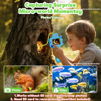 Kids Borescope Camera with Light, STEM Educational Toy, Blue - color: Blue