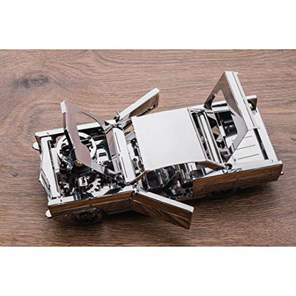 Model Car Kit - 3D Model kit Royal Voyager - Moving Wind-Up Retro Car Model | 3D Puzzle for Adults - Metal DIY Kit | Beautiful Metal Model Car Collectible | DIY Construction Set of a Vintage Car
