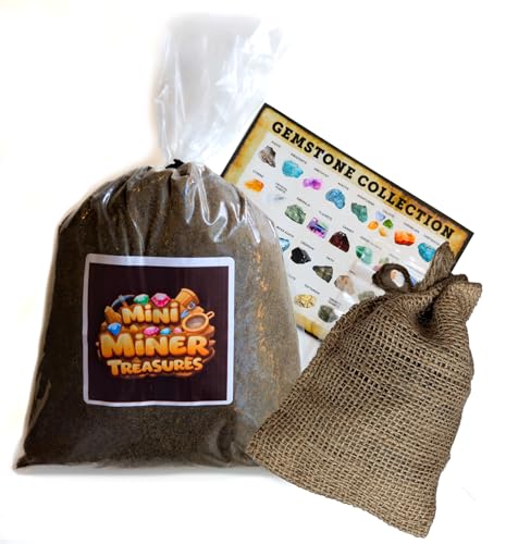 5 Pound Paydirt | Burlap Collection Bag | Gem Stones | Identification Card | Made in USA