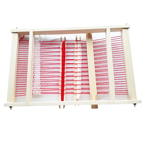 KISSBUTY Wooden Multi-Craft Weaving Loom Large Weaving Frame to Handcraft for Beginners, 9.9 by 15.7 by 1.3 Inches (Wooden)
