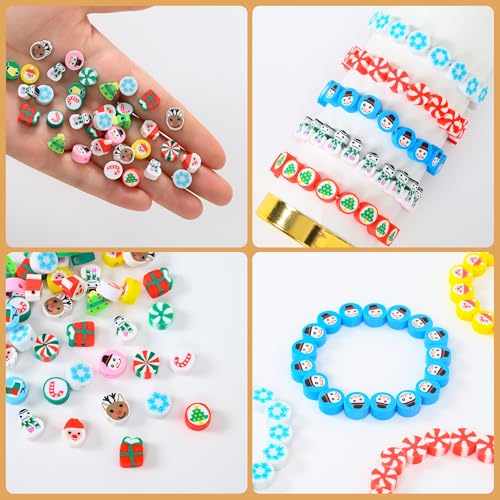 600pcs Polymer Clay Beads Bracelet Making Kit, Christmas Beads for Crafts - color: 4#Christmas
