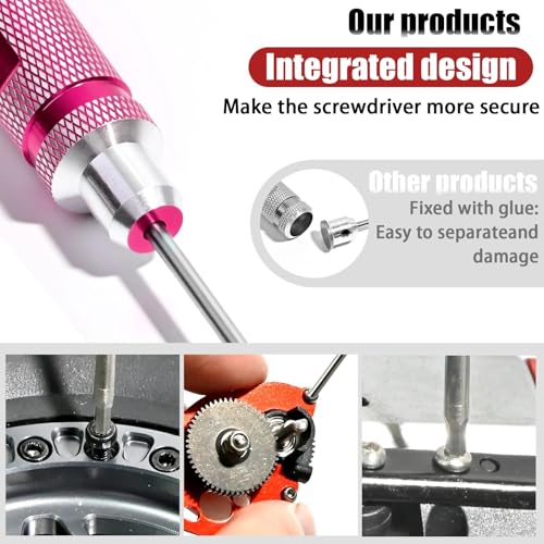 4Pcs RC Hex Drivers 1.5 2.0 2.5 3.0mm Screwdriver Hex Tool Kit - color: Pink