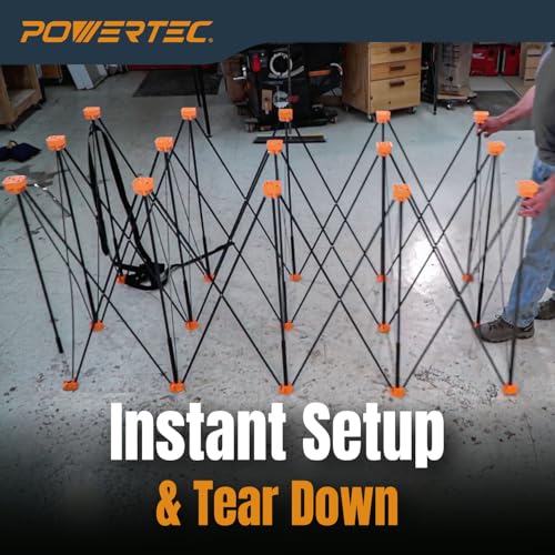 POWERTEC Arachni-Flex Portable Workbench 4x6ft Collapsible Workstand - Heavy Duty Folding Work Table Base, 4500 lbs Capacity 36 Inch Work Height, No Assembly Mobile Work Station w/Carry Strap (71929) - style: 4x6ft Base