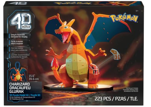 4D Build Pokémon Charizard 3D Puzzle Model Kit, Desk Décor, Shelf Display - style: Charizard 223 pcs