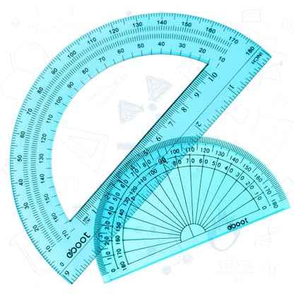 EBOOT 2 Pcs Plastic Protractors - color: Blue
