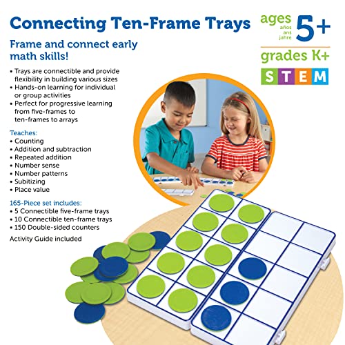 Learning Resources Connecting Ten-Frame Trays, 165 Pieces - style: Connecting Ten-Frame Trays