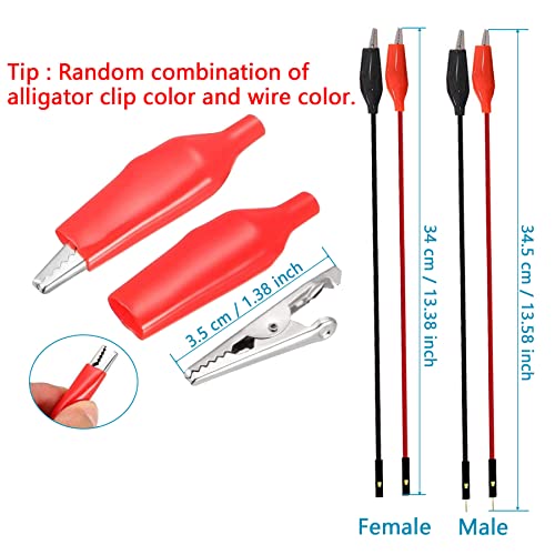 840Pcs Breadboard Jumper Wire kit for Arduino, 14 Vaules, 2 mm/0.08"-125 mm/4.92" Minidodoca U-Shape Magnetic Jumper Wires Assortment kit & 4Pcs 34cm/13.4 inch Length Alligator Clip Test Leads - size: 840pcs Jumper Wires + 4pcs Alligator Clips