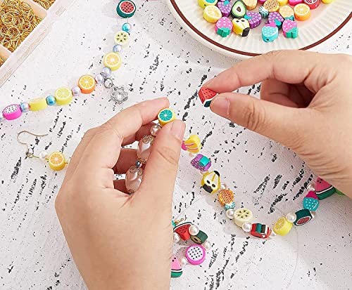 200PCS 10mm Colorful Fruit Polymer Clay Beads Bulk for Jewelry Making Craft - color: Clay Fruits