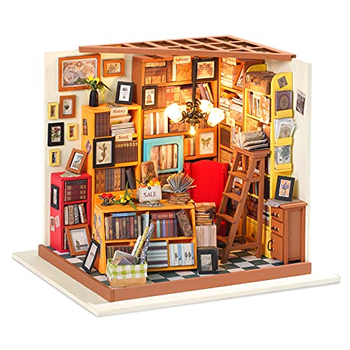 RoWood DIY Miniature Dollhouse Kit, 1:24 Scale Tiny House Building Kits - Sam's Study - style: Sam's Study