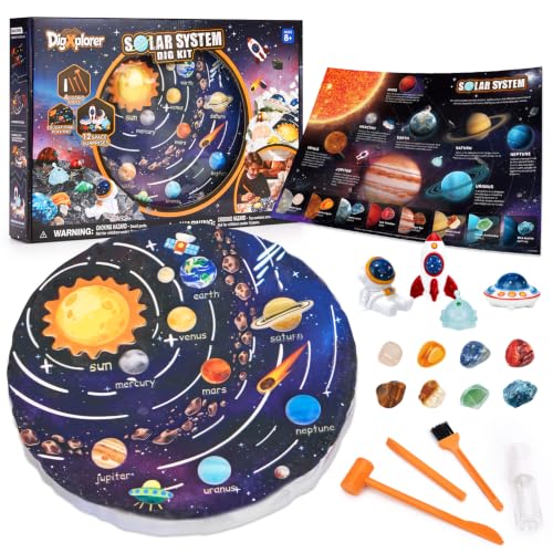 CubicFun Solar System Gem Dig Kit for Kids 8-12, STEM Space Science Kit