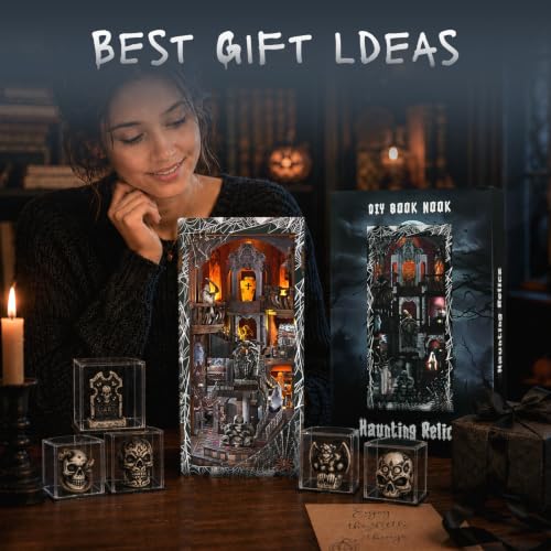 MiniCity Haunting Relics Book Nook Kit for Adult, DIY Miniature House Kit - color: Haunting Relics