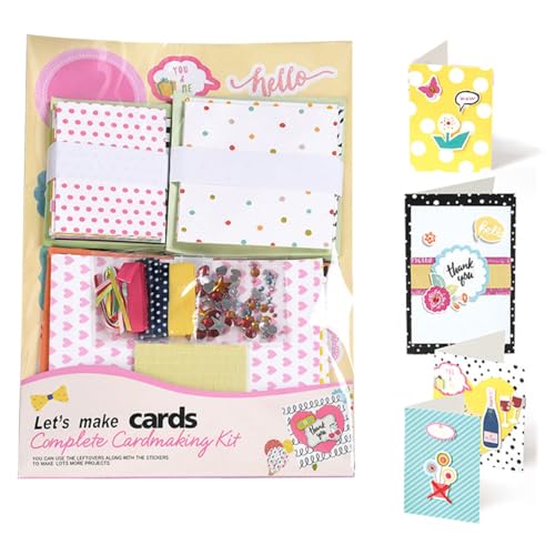 Huralona Greeting Card Making Supplies Envelope Kit Gift Anniversary Craft - color: Pink