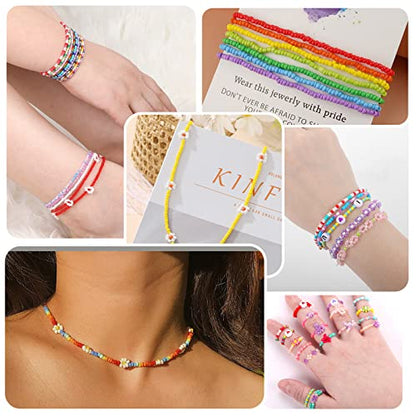 Funtopia 120 Colors 3mm 37000pcs+ Seed Beads for Jewelry Making Bracelets - size: 3mm