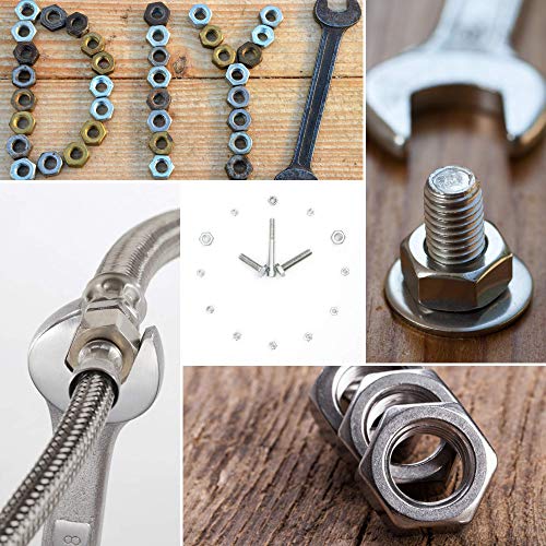 210PCS 304 Stainless Steel Hex Nuts Assortment Kit for Screw Bolt with 6 Sizes DIN 934 (M3 M4 M5 M6 M8 M10) Great Replacement Fasteners for Professionals, Repairmen or DIY, Meet Your Every Needs