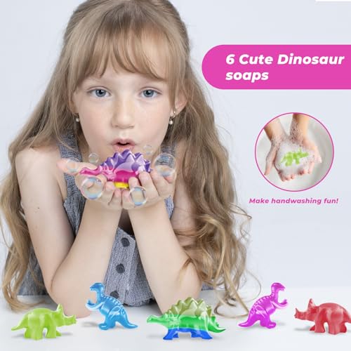 Dino Soap Making Kit, DIY STEM Craft, Gift for Girls & Boys 8+ - color: Pink
