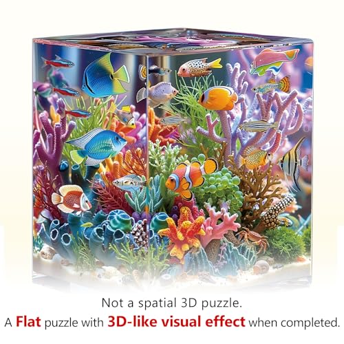 Wooden Puzzles for Adults, 10.6 * 10.2 in 195 pcs Ocean Aquarium Puzzle - color: Ocean Aquarium, size: Medium