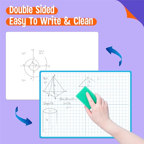 8 Packs XY Axis Graph Dry Erase Board, Double Sided Dry Erase Board Writable and Erasable Math Learning White Board for Kids, Students, Classroom and Home (Each Measures 12” x 9”) - color: Xy Axis Graph