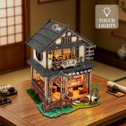 Book Nook Kit DIY Miniature House 3D Wooden Puzzle - Bridgeside Machiya - color: Bridgeside Machiya