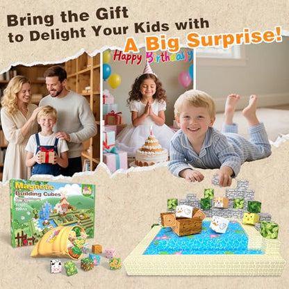 Rurvale Magnetic Blocks, Magnet Cubes, Toys for 3+ Year Old Boys Girls - color: 150pcs
