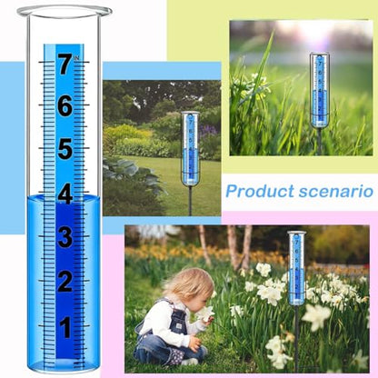 Rain Gauge Replacement Tube, Accurate Rain Gauges Outdoors Best Rated, 7" Capacity Rain Gauge Tube Replacement for Yard & Garden, Water Gauge for Rain (Large Scale Tube) - size: 2 Large Scale tube