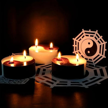 Candle Molds - Silicone Mold for Candles Making, DIY 3D Moulds for Soy Wax, Beeswax, Scented Candle, Valentine's Day Gifts (Tai-ji) - color: Tai-ji