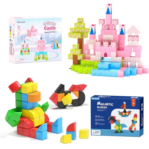 Hiwawind 104 PCS Magneitc Blocks Toddler Toys ，Kids Birthday Gifts