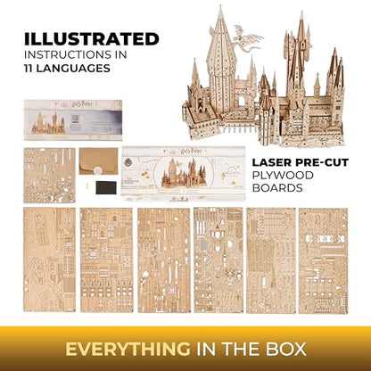 Ugears Harry Potter Hogwarts Castle 3D Wooden Puzzles for Adults - Harry Potter Castle Wooden Model Kits for Adults to Build, Mechanical Wood Puzzles Adult Building Sets, Hobby Kit, 3D Puzzle