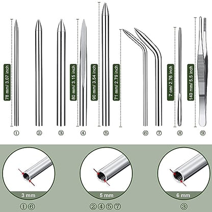 Ferraycle 12pcs Paracord FID Knotter Tools Set, Stainless Steel Army Green - style: Army Green