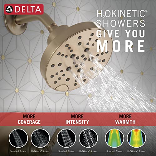 Delta Faucet Saylor 17 Series Gold Shower Valve Trim Kit with H2Okinetic Shower Head, Delta Shower System, Shower Faucet Set, Shower Head and Handle, Champagne Bronze T17235-CZ (Valve Not Included) - color: Champagne Bronze