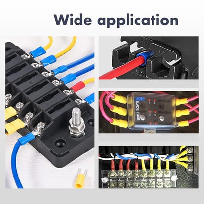 Chanzon 200pcs Insulated Crimp Wire Connector Terminal Assortment - size: 200pcs