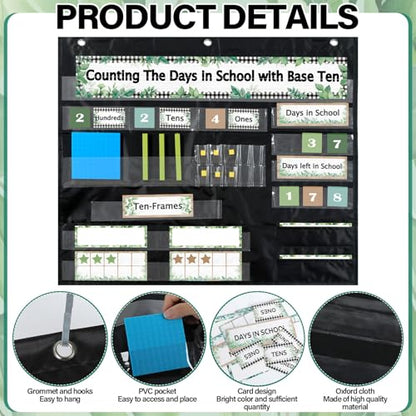 Greenery Back to Counting The Days with Base Ten Place Value Teaching Materials Counting for Activities Bulletin Board Home Decor - style: Greenery