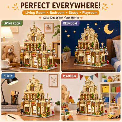 City Street View Building Blocks, Modular Architecture Model - color: Amber Beige