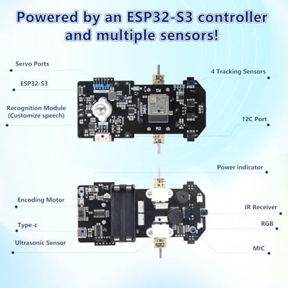 3-in-1 ESP32 IoT Control Smart Factory Kit with 2-in-1 TruckBott Smart Car Kit, Electronics Programming Robotics Kit Compatible with Arduino Scratch, School Home DIY Education STEAM Set for Teens 12+ - color: Black