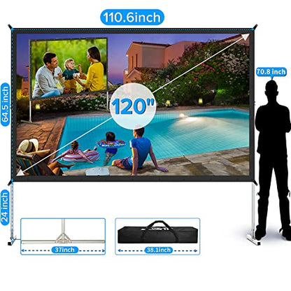 Rear Projector Screen 120inch,Outdoor Movie Screen with 3-Layers PVC - size: 120inch