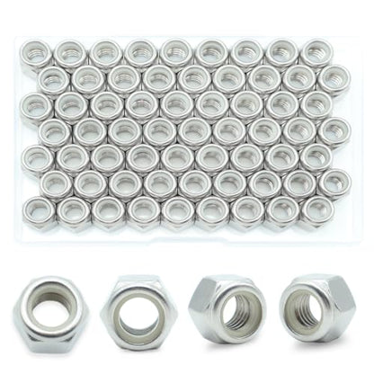 3/8-16 Nylon Insert Lock Nuts 40 Pack, 304 Stainless Steel Hardware Nuts - size: 3/8"-16 (40 pcs)