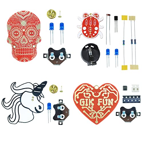 Gikfun DIY 6 Bits LED Digital Clock and PCB Brooch Soldering Practice Kits for Arduino STEM Learning Projects