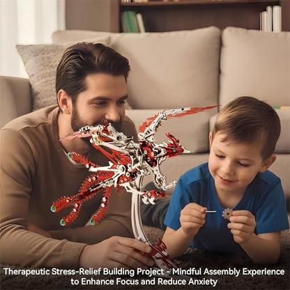 3D Metal Puzzles for Adults, Mechanical Phoenix Bird Model Kit - color: Phoenix-red