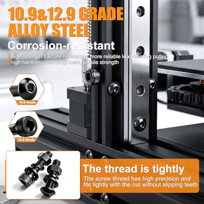 mankk 2285PCS Metric Screws Assortment Kit M2 M3 M4 M5 Hex Socket Head & Button Head Bolts Kit 12.9 & 10.9 Grade Black Alloy Steel 25 Sizes Machine Screw for 3D Printer DIY - size: M2/M3/M4/M5, style: Button&Hex Socket Cap