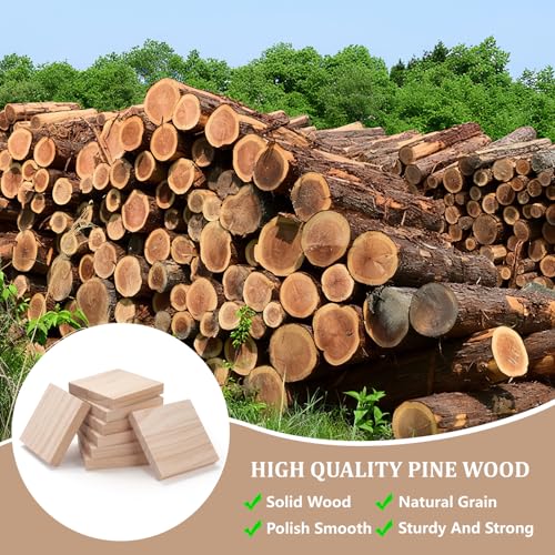 3″ X 3″ Wood Squares Wooden Blocks for Crafts 1/2″ Thick, 8 PCS Blank Wood Blocks Planks Pieces for Crafting, Unfinished Wooden Boards Panels for Paintings, DIY Signs, Woodworking - size: 3″x3″x1/2″ - 8PCS
